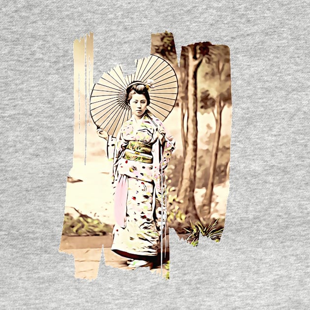 Japanese girl weaing a kimono with parasol by Photos of Japan